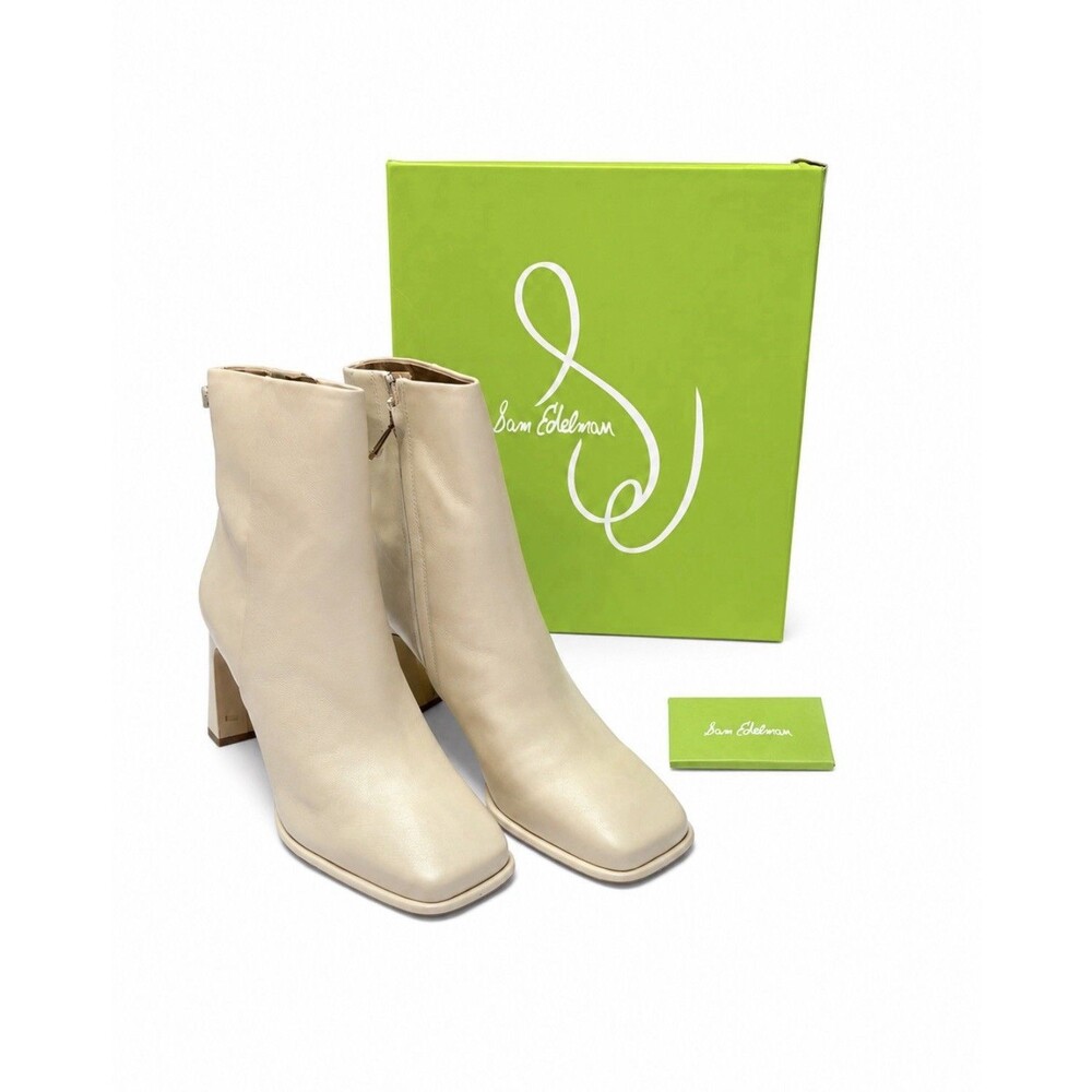 Sam Edelman Irie Square Toe Ivory Bootie Size 10M New in Box Dust bags